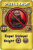 Wizard101 Myth spell card: Disloyal Knight, Spell ID 16202