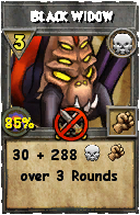 Wizard101 Death spell card: Black Widow, Spell ID 16219
