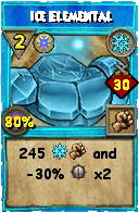 Wizard101 Ice spell card: Ice Elemental, Spell ID 16222