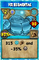 Wizard101 Ice spell card: Ice Elemental, Spell ID 16223
