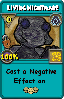 Wizard101 Shadow spell card: Living Nightmare, Spell ID 16232