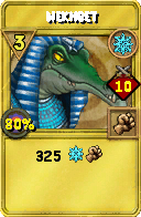 Wizard101 Ice spell card: Nekhbet, Spell ID 16235