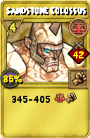 Wizard101 Balance spell card: Sandstone Colossus, Spell ID 16241