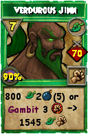Wizard101 Life spell card: Verdurous Jinn, Spell ID 16263
