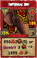 Wizard101 Fire spell card: Infernal Oni, Spell ID 16268