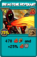 Wizard101 Fire spell card: Brimstone Revenant, Spell ID 16281