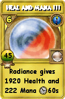 Wizard101 Cantrips spell card: Heal and Mana III, Spell ID 16283