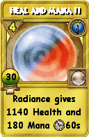 Wizard101 Cantrips spell card: Heal and Mana II, Spell ID 16285