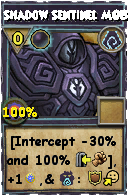 Wizard101 Shadow spell card: Shadow Sentinel MOB, Spell ID 16315
