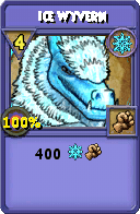 Wizard101 Ice spell card: Ice Wyvern, Spell ID 16320