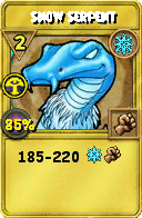 Wizard101 Ice spell card: Snow Serpent, Spell ID 16355