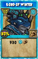 Wizard101 Ice spell card: Lord of Winter, Spell ID 16370