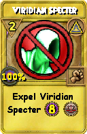 Wizard101 Myth spell card: Viridian Specter, Spell ID 16376