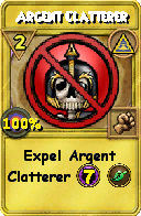 Wizard101 Myth spell card: Argent Clatterer, Spell ID 16377