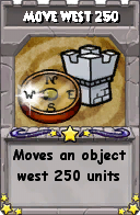 Wizard101 School 16 spell card: Move West 250, Spell ID 16386
