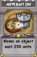 Wizard101 School 16 spell card: Move East 250, Spell ID 16388