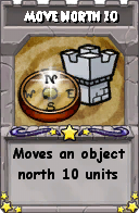 Wizard101 School 16 spell card: Move North 10, Spell ID 16398
