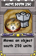 Wizard101 School 16 spell card: Move South 250, Spell ID 16404
