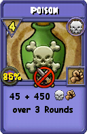 Wizard101 Death spell card: Poison, Spell ID 16405