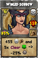 Wizard101 Death spell card: Winged Sorrow, Spell ID 16411