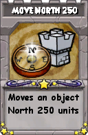Wizard101 School 16 spell card: Move North 250, Spell ID 16422