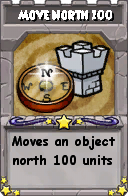 Wizard101 School 16 spell card: Move North 100, Spell ID 16423