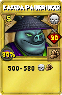 Wizard101 Death spell card: Kakeda Painbringer, Spell ID 16440