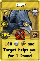 Wizard101 Death spell card: Crow, Spell ID 16447