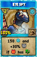 Wizard101 Ice spell card: Eye Spy, Spell ID 16449