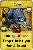 Wizard101 Death spell card: Crow, Spell ID 16455