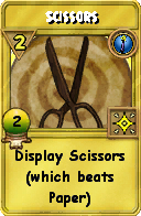 Wizard101 Cantrips spell card: Scissors, Spell ID 16474