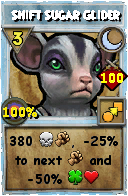 Wizard101 Moon spell card: Shift Sugar Glider, Spell ID 16477