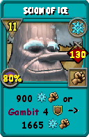 Wizard101 Ice spell card: Scion of Ice, Spell ID 16493