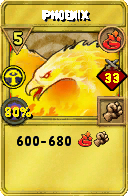 Wizard101 Fire spell card: Phoenix, Spell ID 16496