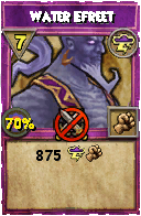 Wizard101 Storm spell card: Water Efreet, Spell ID 16499