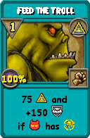 Wizard101 Myth spell card: Feed the Troll, Spell ID 16507