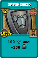 Wizard101 Balance spell card: Spiked Shield, Spell ID 16509