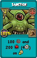 Wizard101 Balance spell card: Sanction, Spell ID 16513