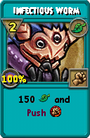 Wizard101 Life spell card: Infectious Worm, Spell ID 16516