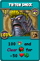 Wizard101 Storm spell card: Triton Shock, Spell ID 16521