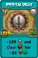 Wizard101 Death spell card: Physical Decay, Spell ID 16522
