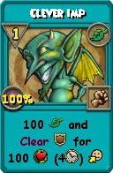 Wizard101 Life spell card: Clever Imp, Spell ID 16525