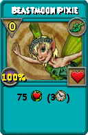 Wizard101 Life spell card: Beastmoon Pixie, Spell ID 16531