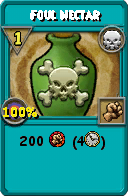 Wizard101 Death spell card: Foul Nectar, Spell ID 16533