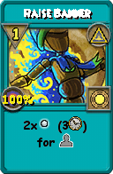 Wizard101 Myth spell card: Raise Banner, Spell ID 16542