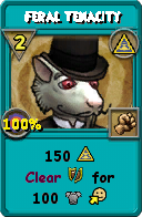 Wizard101 Myth spell card: Feral Tenacity, Spell ID 16548