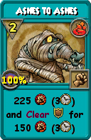 Wizard101 Fire spell card: Ashes to Ashes, Spell ID 16551
