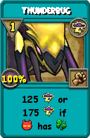 Wizard101 Storm spell card: Thunderbug, Spell ID 16553