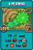 Wizard101 Life spell card: Life Strike, Spell ID 16558