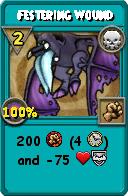 Wizard101 Death spell card: Festering Wound, Spell ID 16560